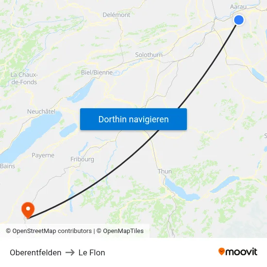 Oberentfelden to Le Flon map