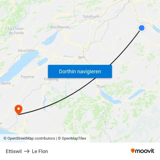 Ettiswil to Le Flon map