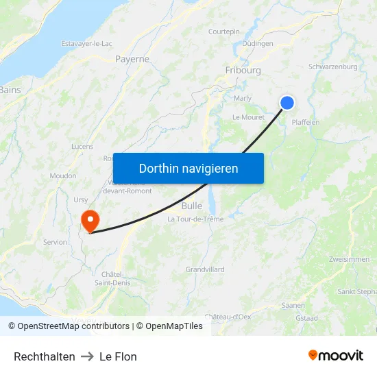 Rechthalten to Le Flon map