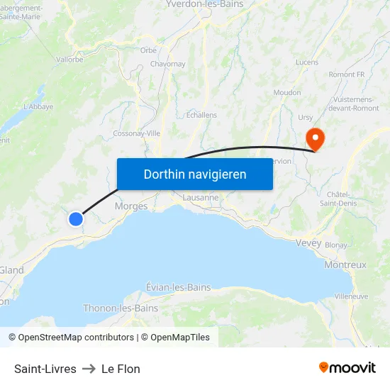 Saint-Livres to Le Flon map