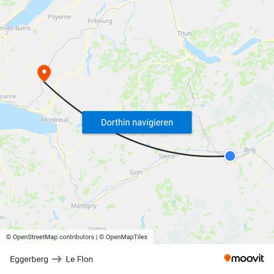 Eggerberg to Le Flon map