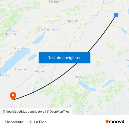 Moosleerau to Le Flon map