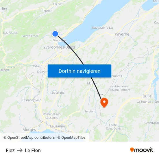 Fiez to Le Flon map
