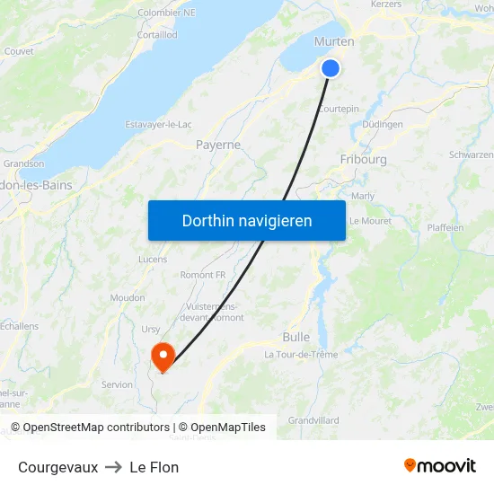 Courgevaux to Le Flon map