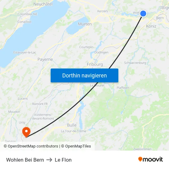 Wohlen Bei Bern to Le Flon map