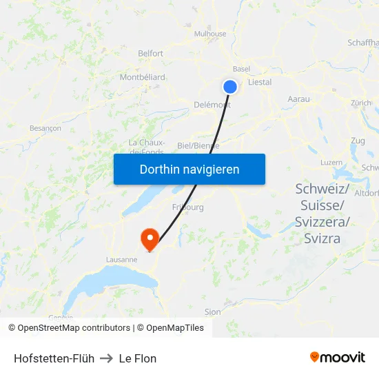 Hofstetten-Flüh to Le Flon map