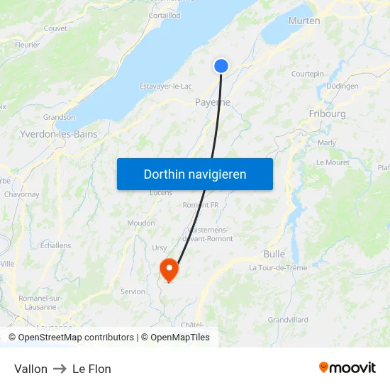 Vallon to Le Flon map
