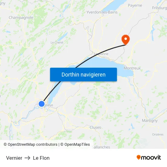 Vernier to Le Flon map