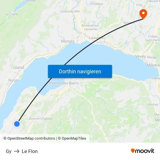 Gy to Le Flon map