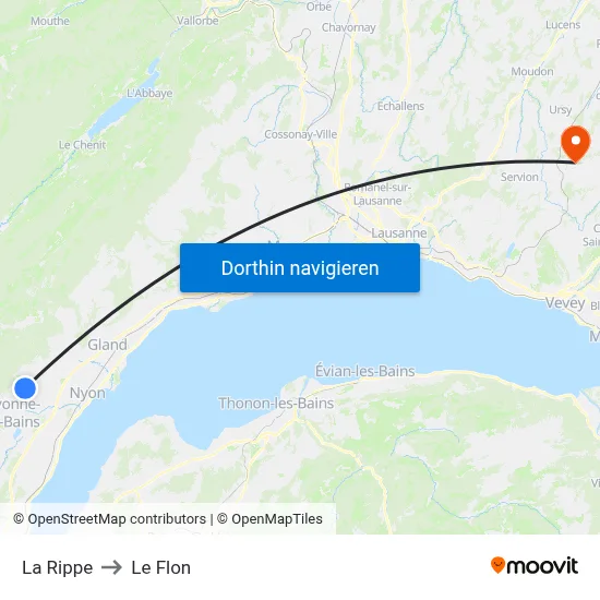 La Rippe to Le Flon map