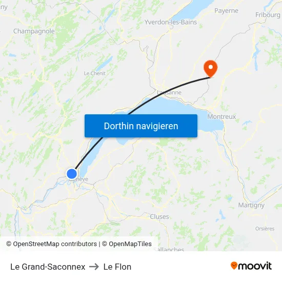 Le Grand-Saconnex to Le Flon map