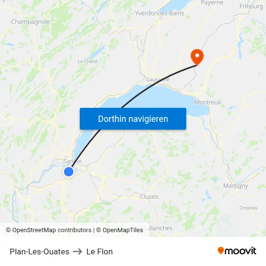 Plan-Les-Ouates to Le Flon map