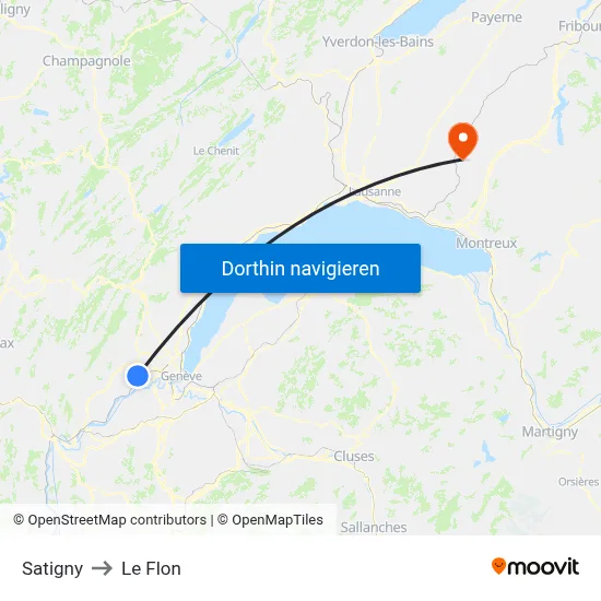 Satigny to Le Flon map