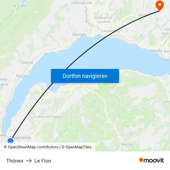 Thônex to Le Flon map