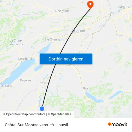 Châtel-Sur-Montsalvens to Lauwil map