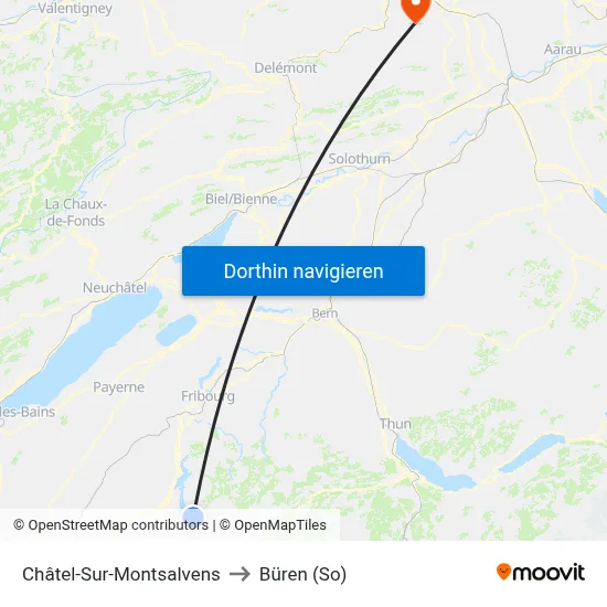 Châtel-Sur-Montsalvens to Büren (So) map