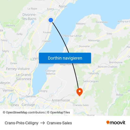 Crans-Près-Céligny to Cranves-Sales map