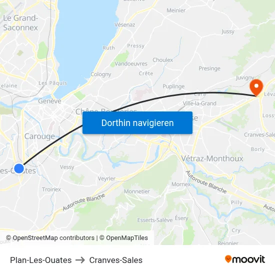 Plan-Les-Ouates to Cranves-Sales map
