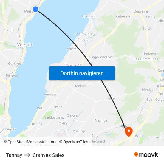 Tannay to Cranves-Sales map
