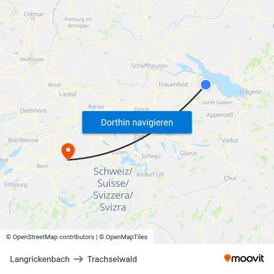Langrickenbach to Trachselwald map