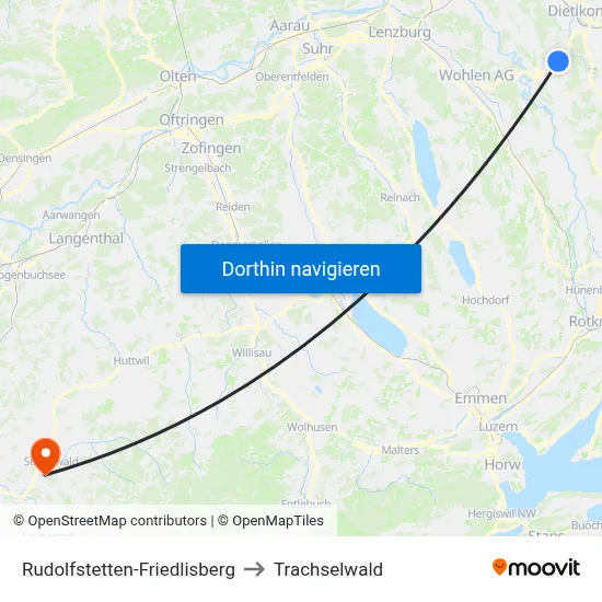 Rudolfstetten-Friedlisberg to Trachselwald map