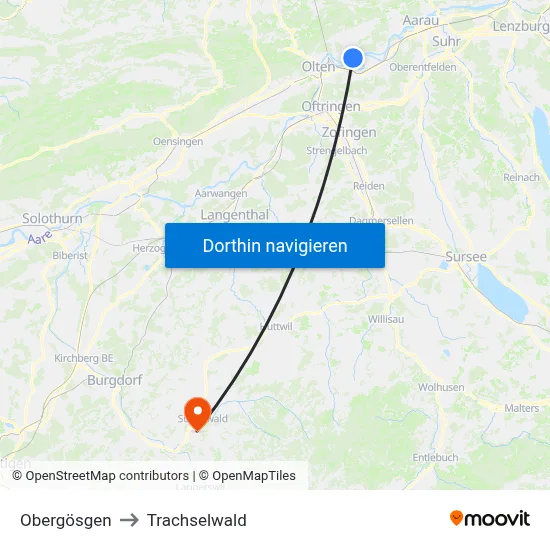 Obergösgen to Trachselwald map