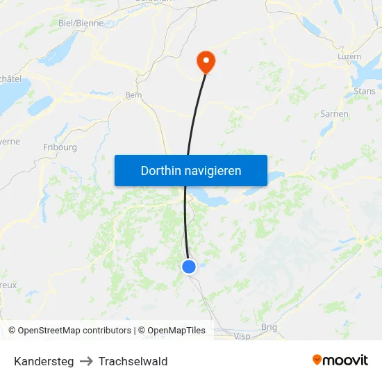 Kandersteg to Trachselwald map
