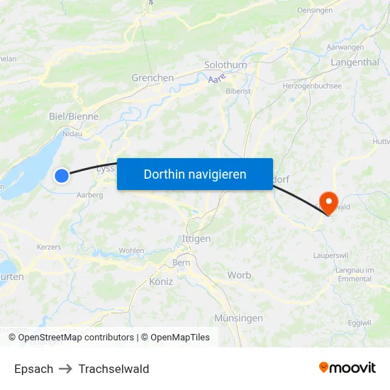 Epsach to Trachselwald map
