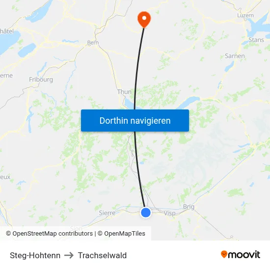 Steg-Hohtenn to Trachselwald map