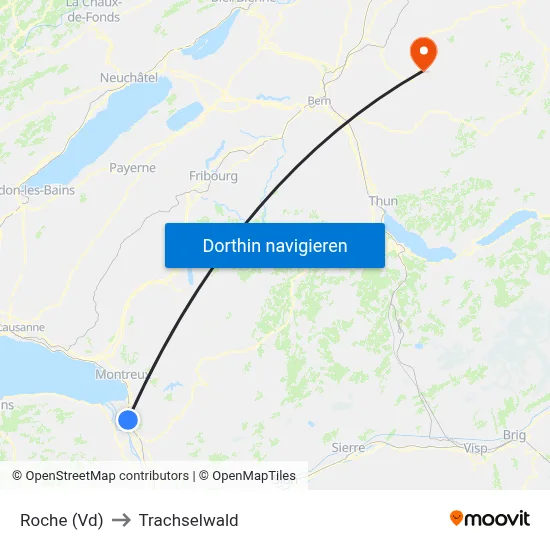 Roche (Vd) to Trachselwald map