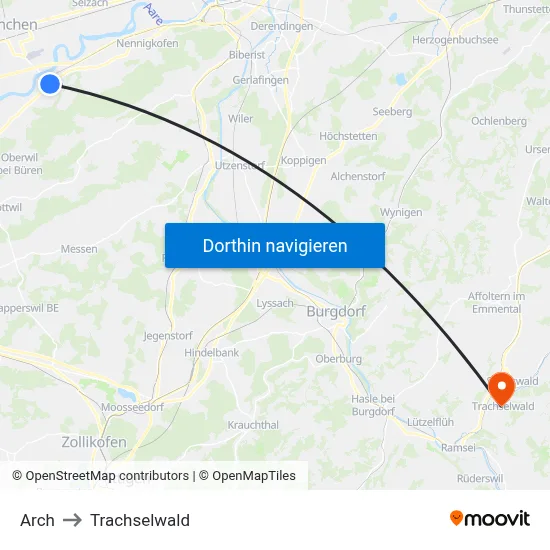 Arch to Trachselwald map