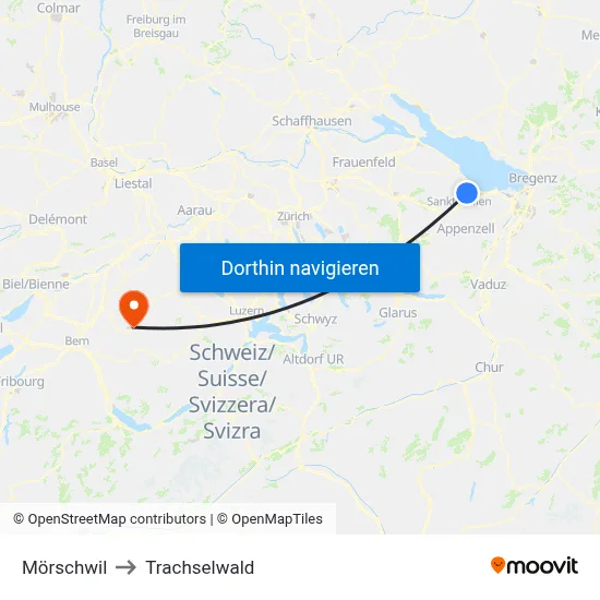 Mörschwil to Trachselwald map