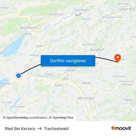 Ried Bei Kerzers to Trachselwald map
