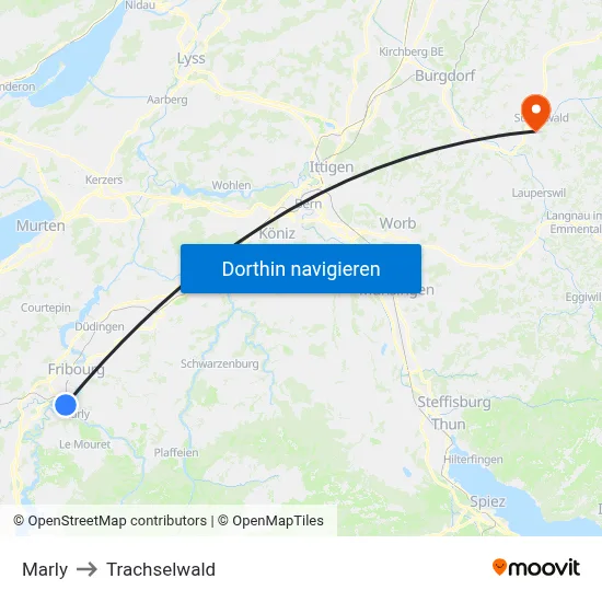 Marly to Trachselwald map