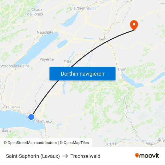 Saint-Saphorin (Lavaux) to Trachselwald map