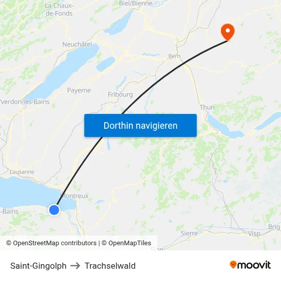 Saint-Gingolph to Trachselwald map