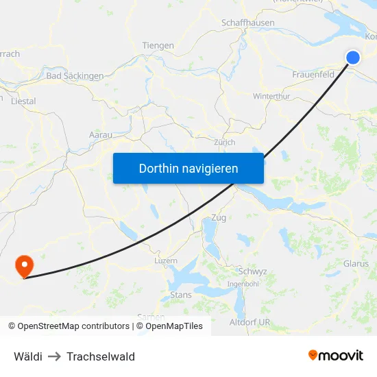 Wäldi to Trachselwald map