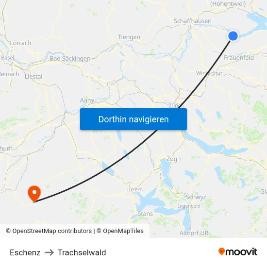 Eschenz to Trachselwald map