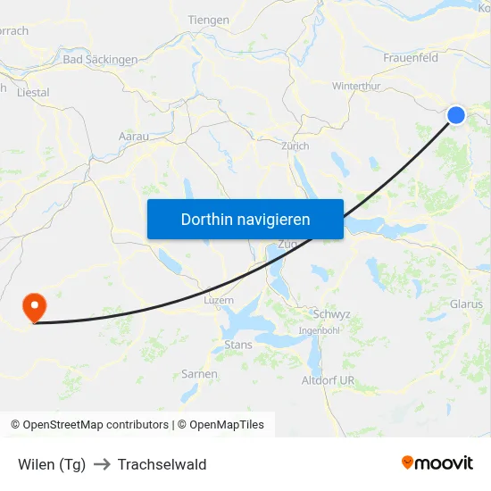 Wilen (Tg) to Trachselwald map