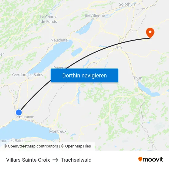 Villars-Sainte-Croix to Trachselwald map