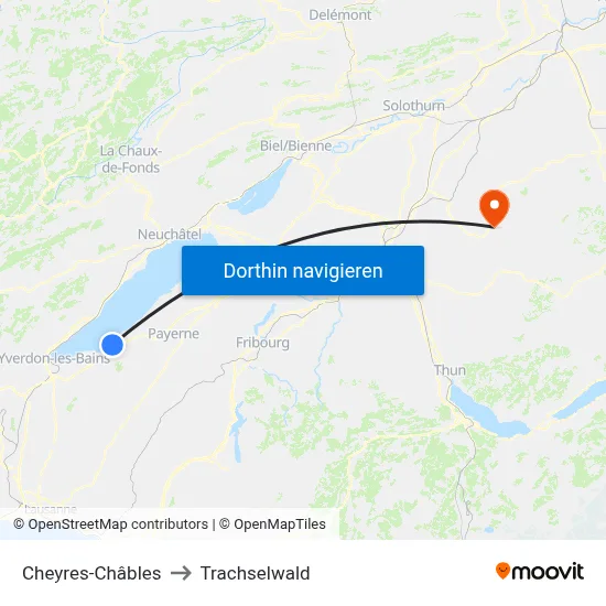 Cheyres-Châbles to Trachselwald map