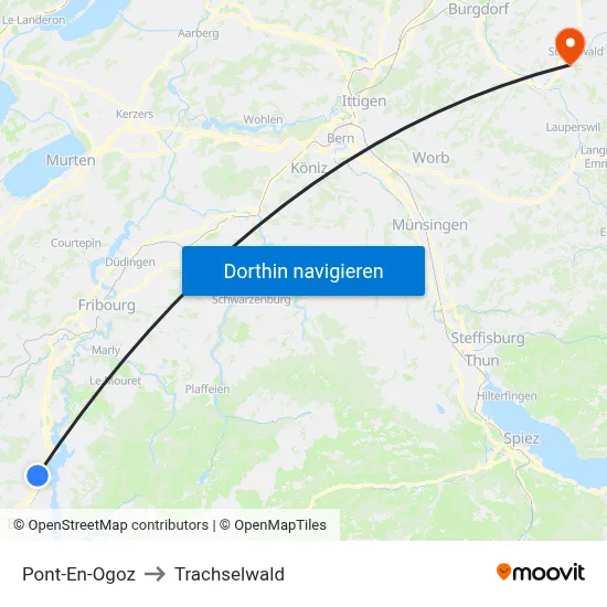 Pont-En-Ogoz to Trachselwald map