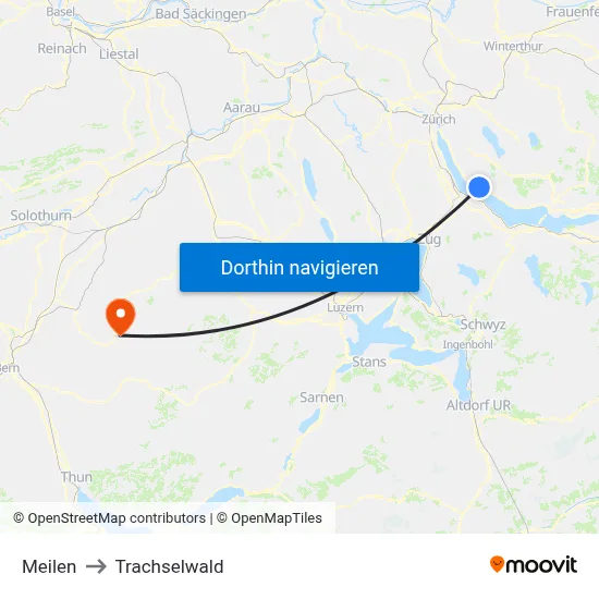 Meilen to Trachselwald map