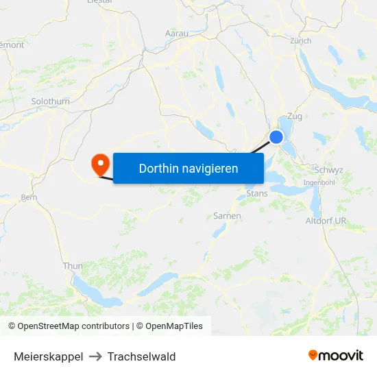 Meierskappel to Trachselwald map