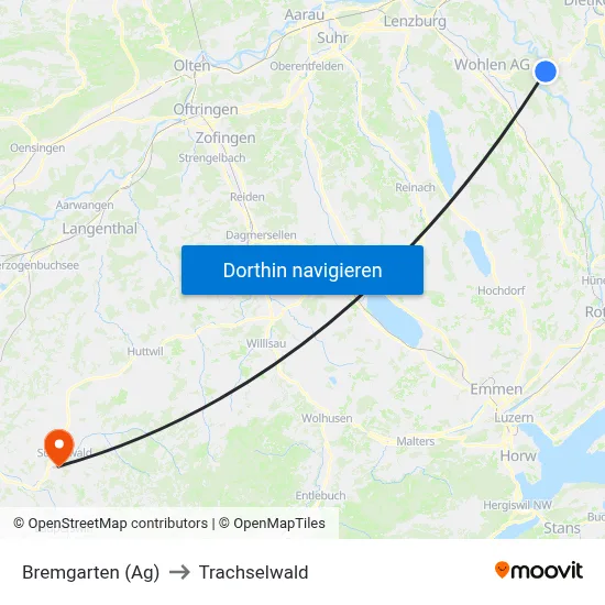 Bremgarten (Ag) to Trachselwald map