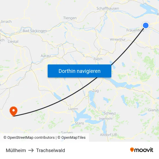 Müllheim to Trachselwald map