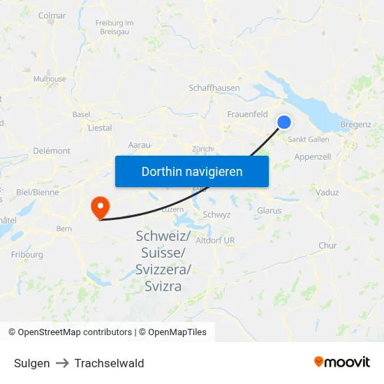Sulgen to Trachselwald map
