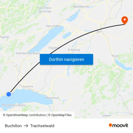 Buchillon to Trachselwald map