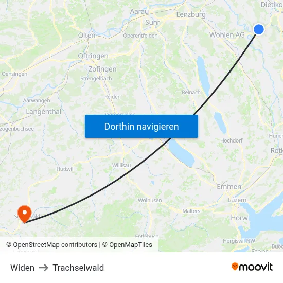 Widen to Trachselwald map