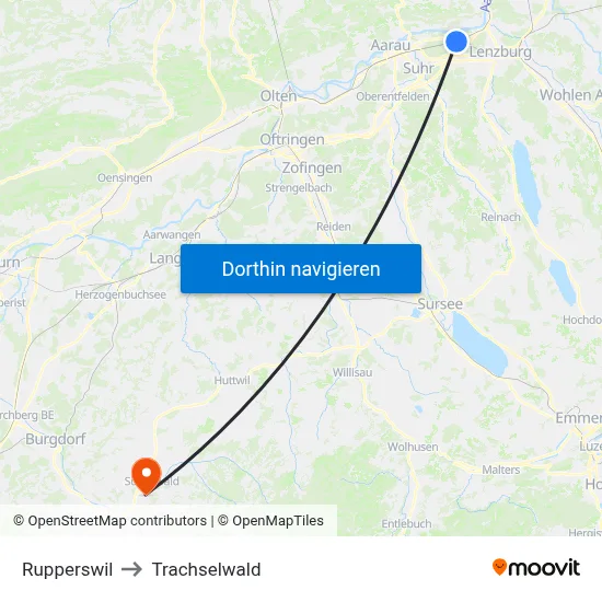Rupperswil to Trachselwald map